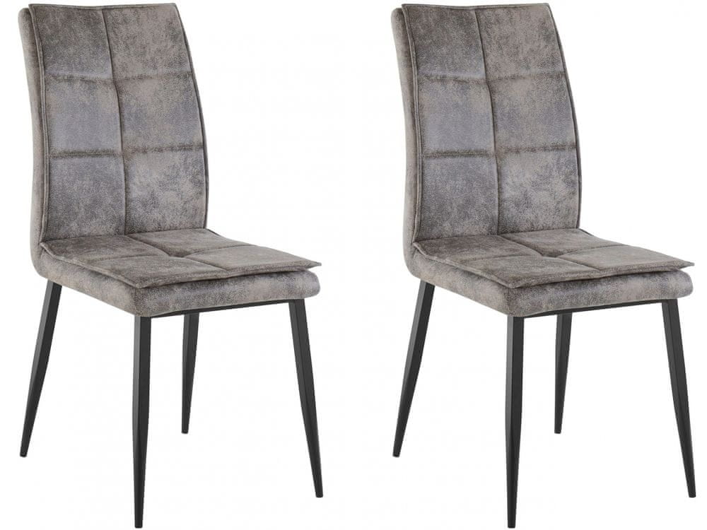 Danish Style Jedálenská stolička Dina (SADA 2 ks), syntetická koža, šedá